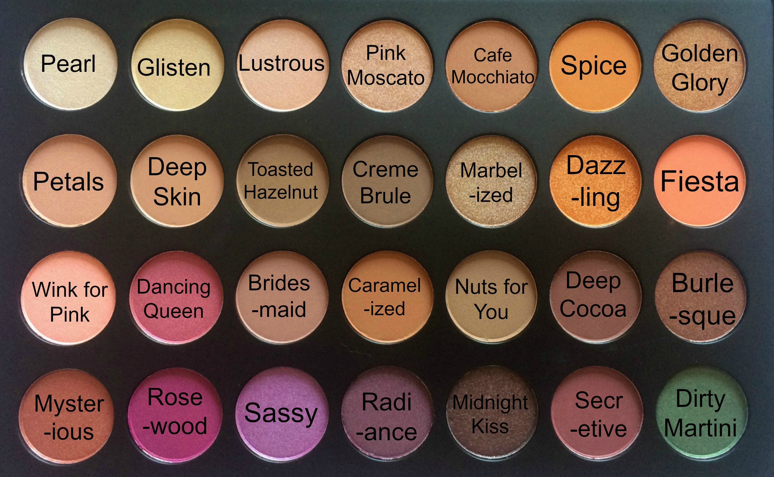 Makeup palette names